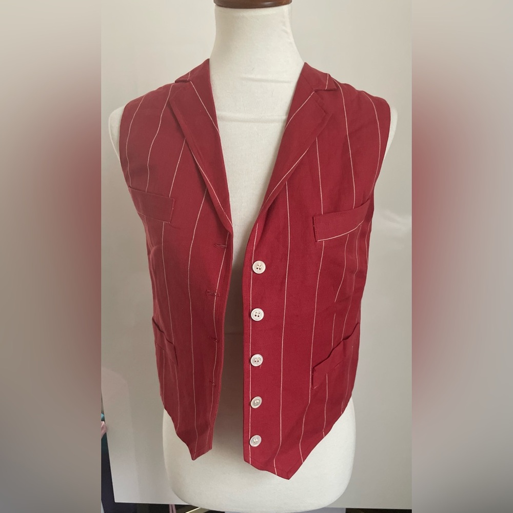 New republic Red Pinstripe Vest small